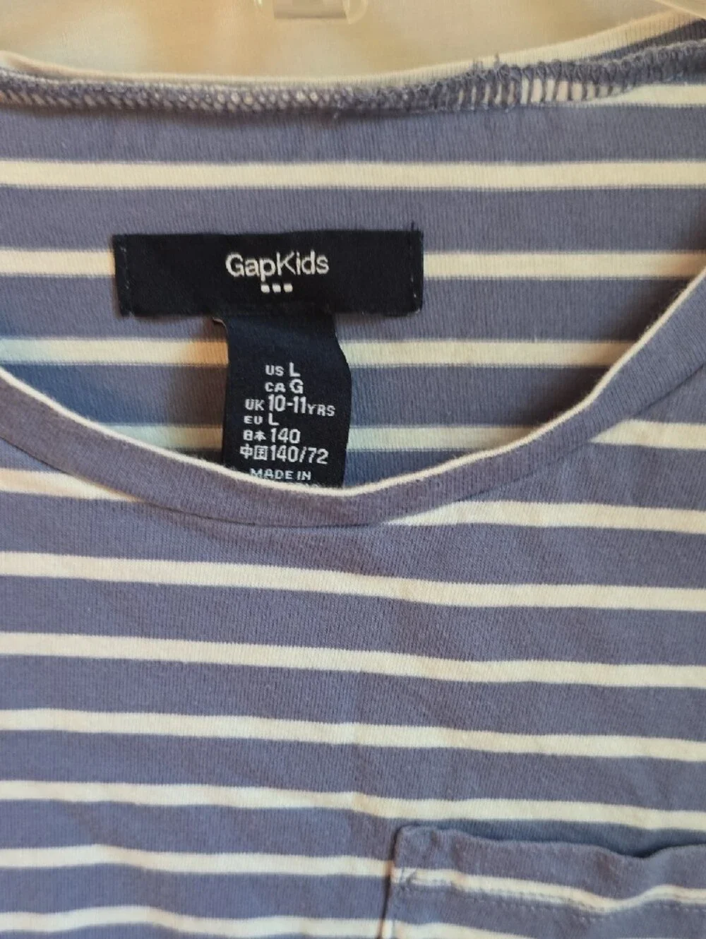 GAP Kids Girls Navy Blue and White Striped Knot-Waist Dress